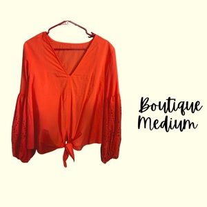 Redish Orange Boutique Top Medium NWOT